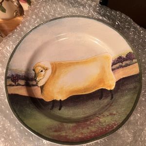 (4) Block Country Farm Sheep 8” Plates set